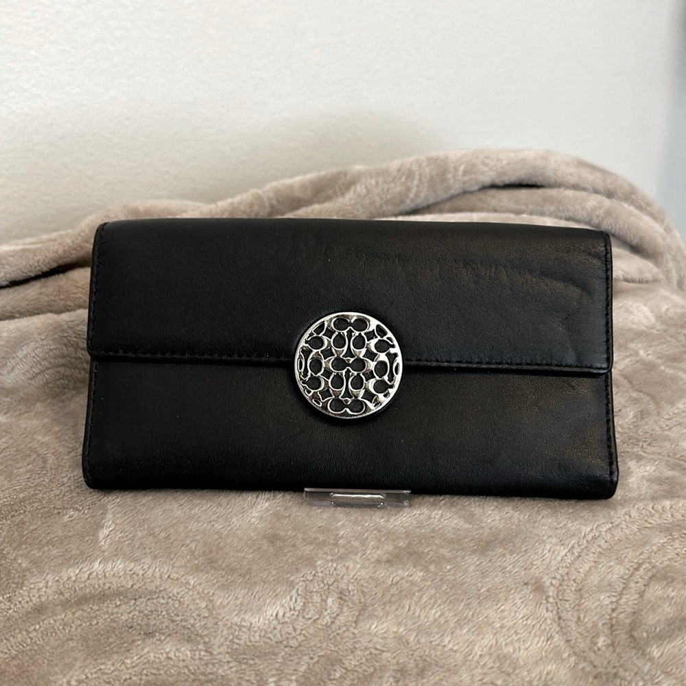 Coach NWT Alexandra Slim Envelope Wallet Black Sv